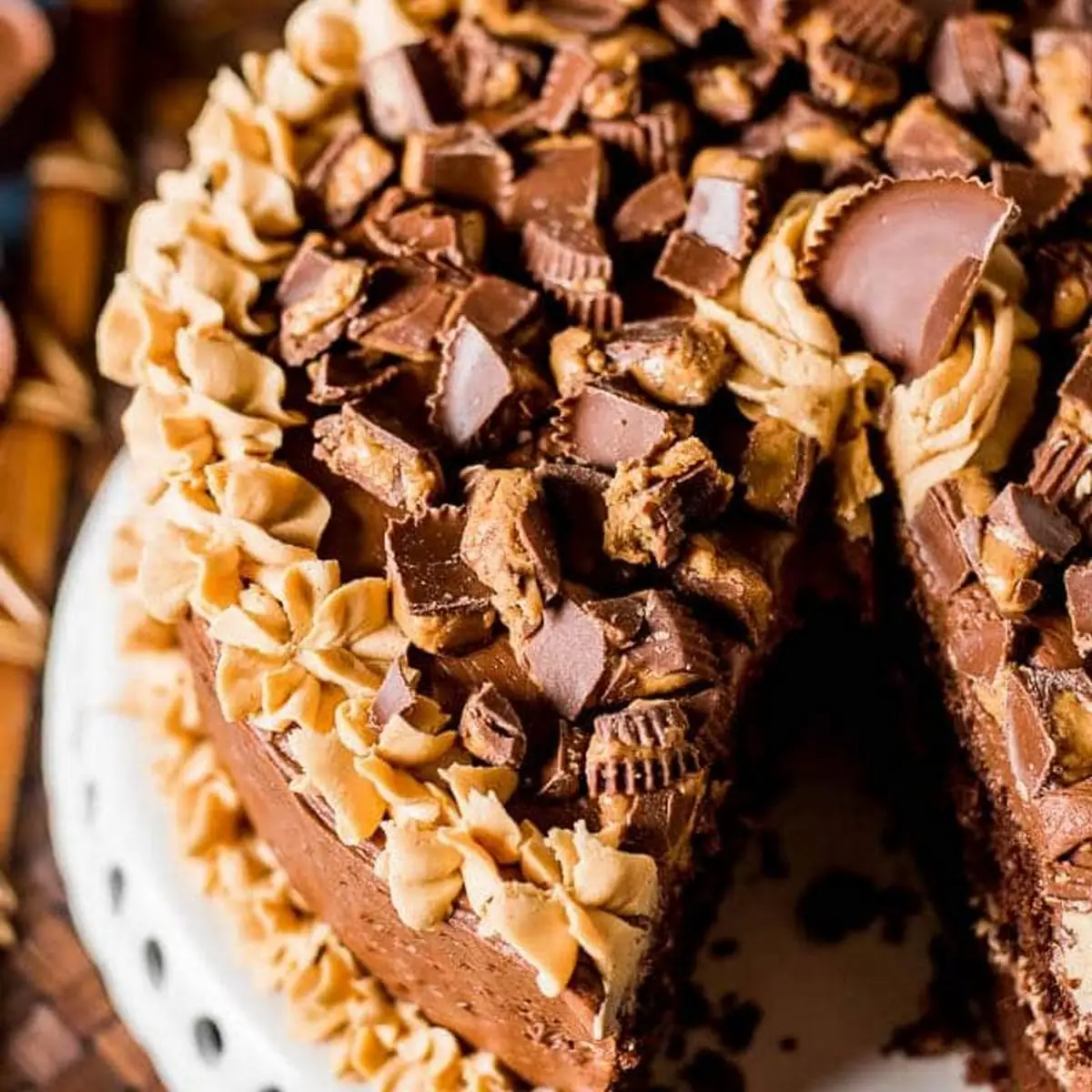 Chocolate Cake with Peanut Butter Icing