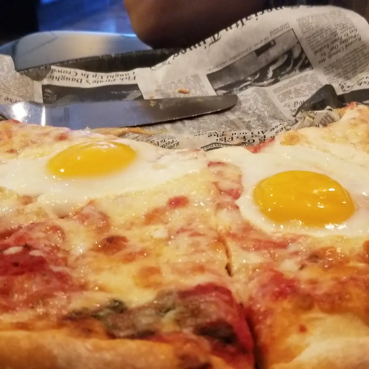 Cheese Pizza with Fried Eggs