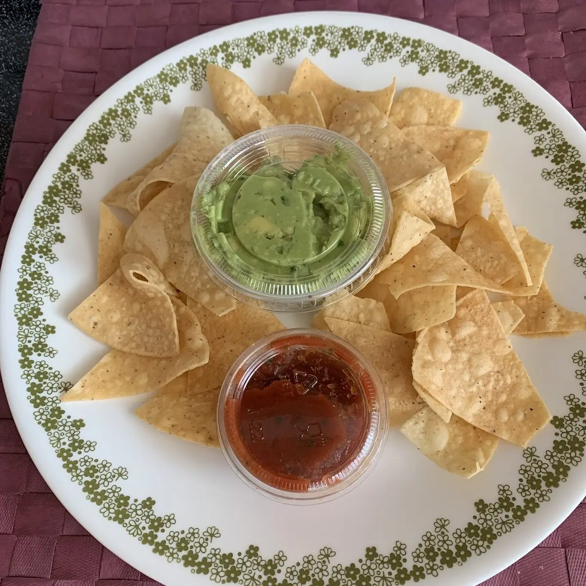 Red Salsa and Guacamole Dip
