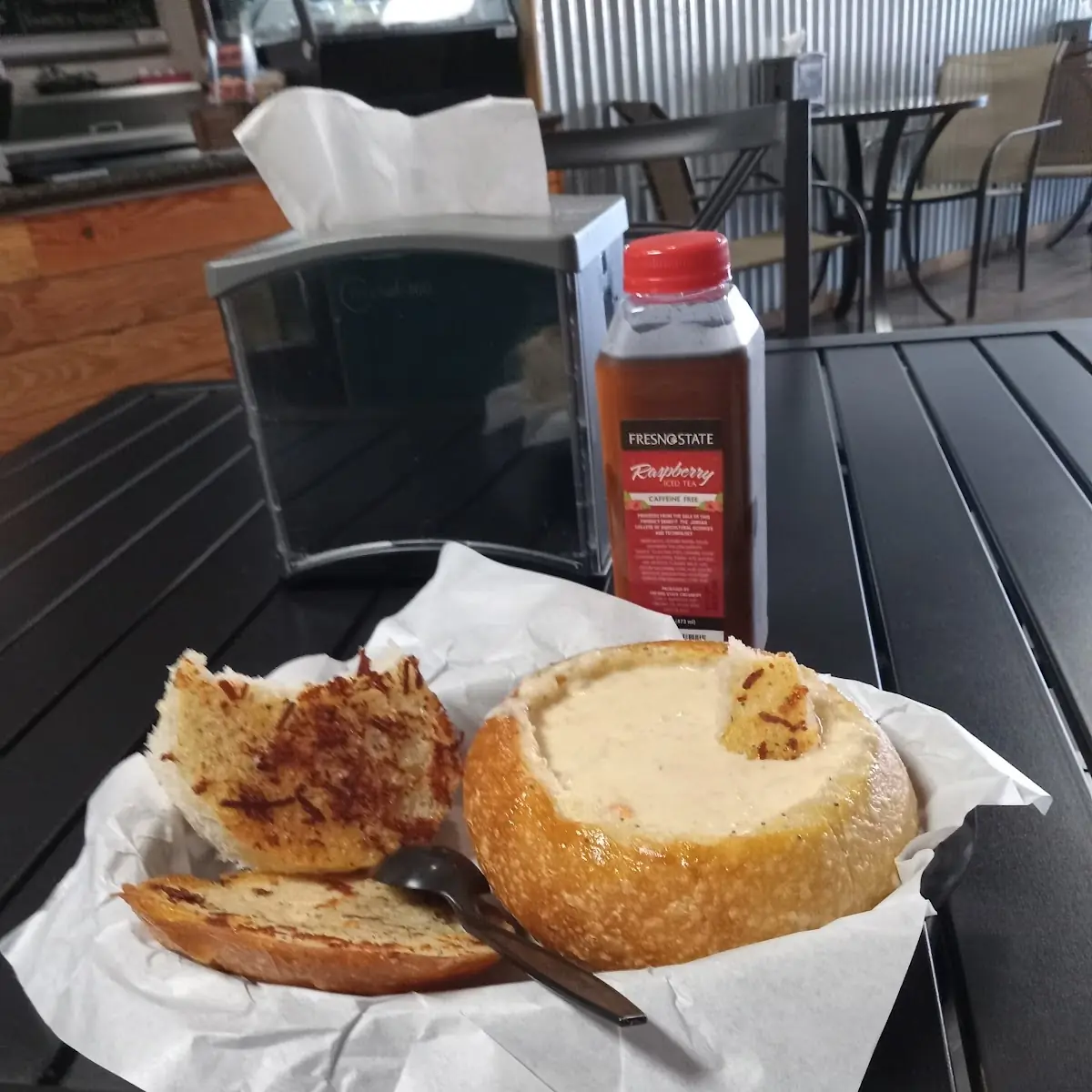 Clam Chowder in a Sourdough Bread Bowl