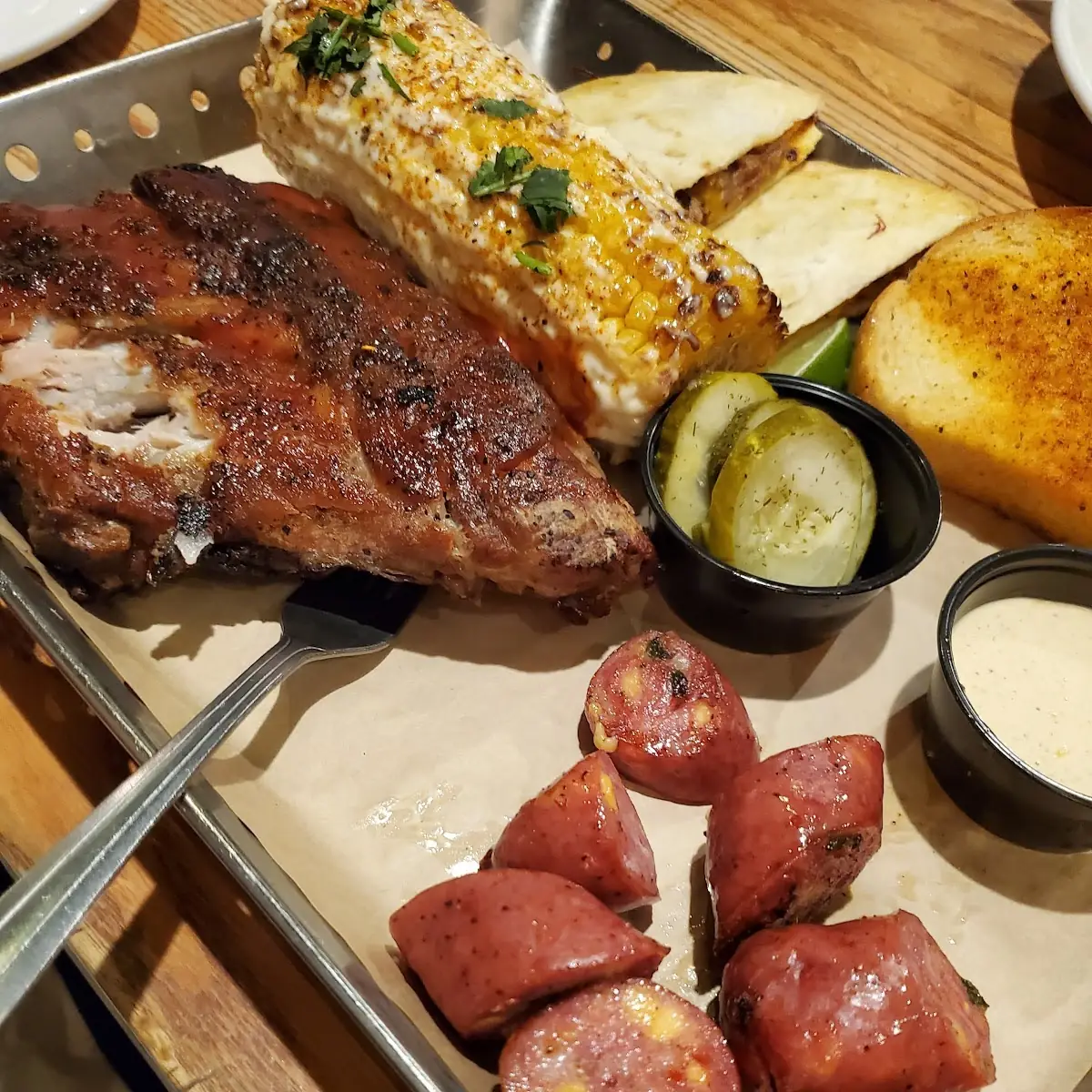 BBQ Ribs with Brisket Quesadilla