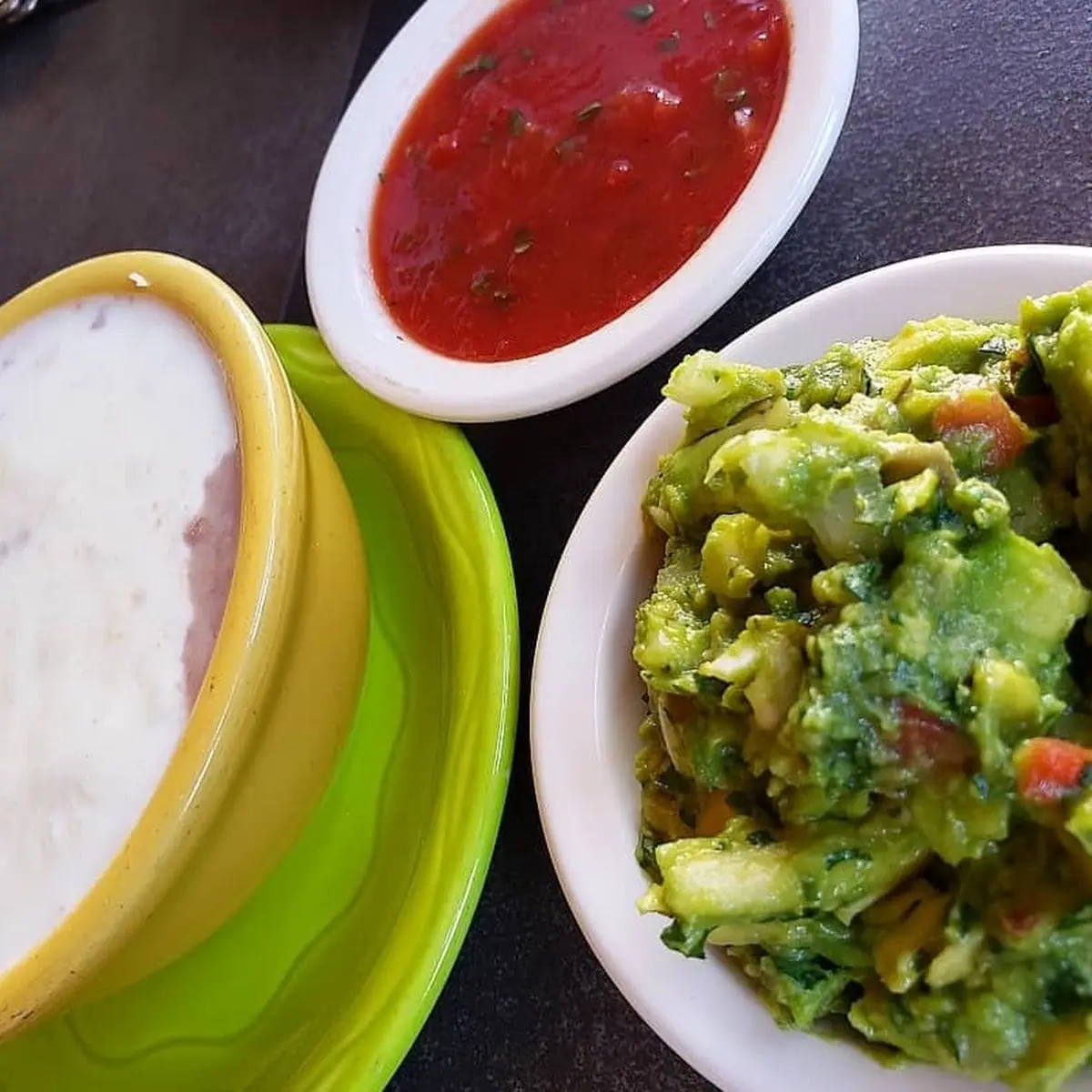Bean Dip and Guacamole Dip
