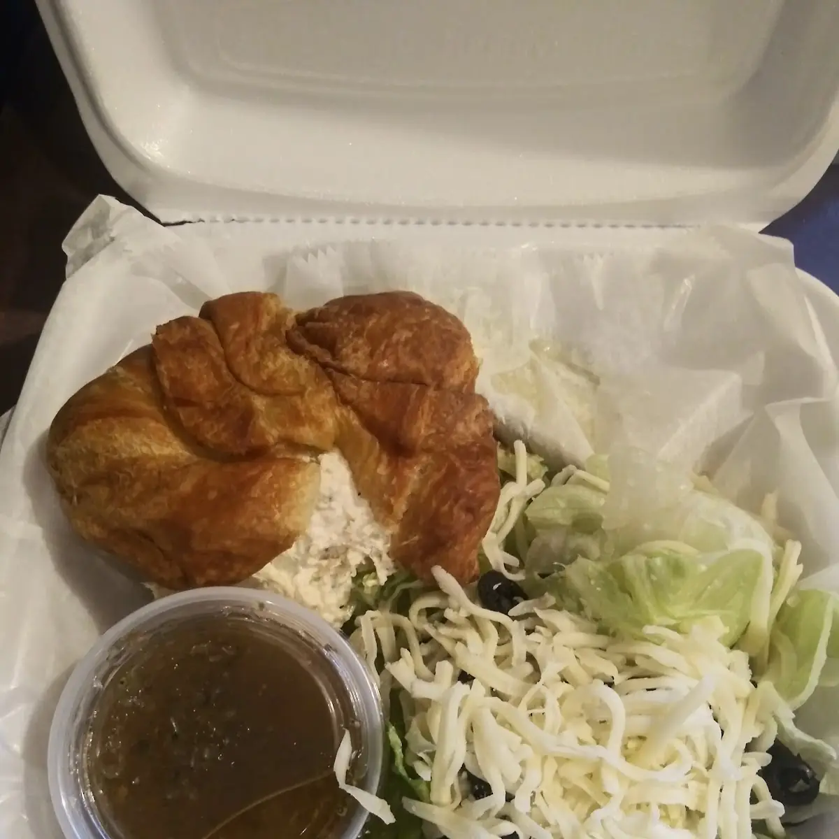 Chicken Salad Croissant with Side Salad
