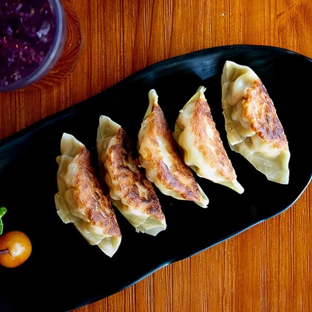 Pan-Fried Gyoza with Dipping Sauce
