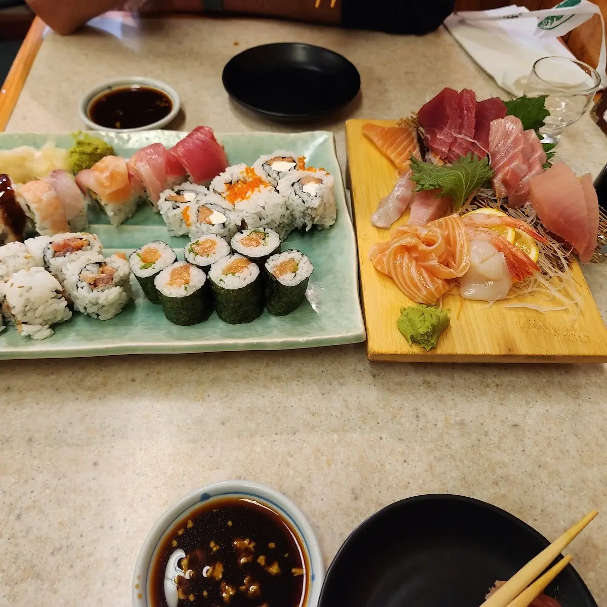 Special Sashimi Platter and Assorted Sushi Rolls