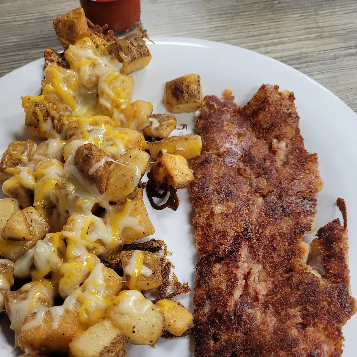 Home Fries with Cheese and Corned Beef Hash