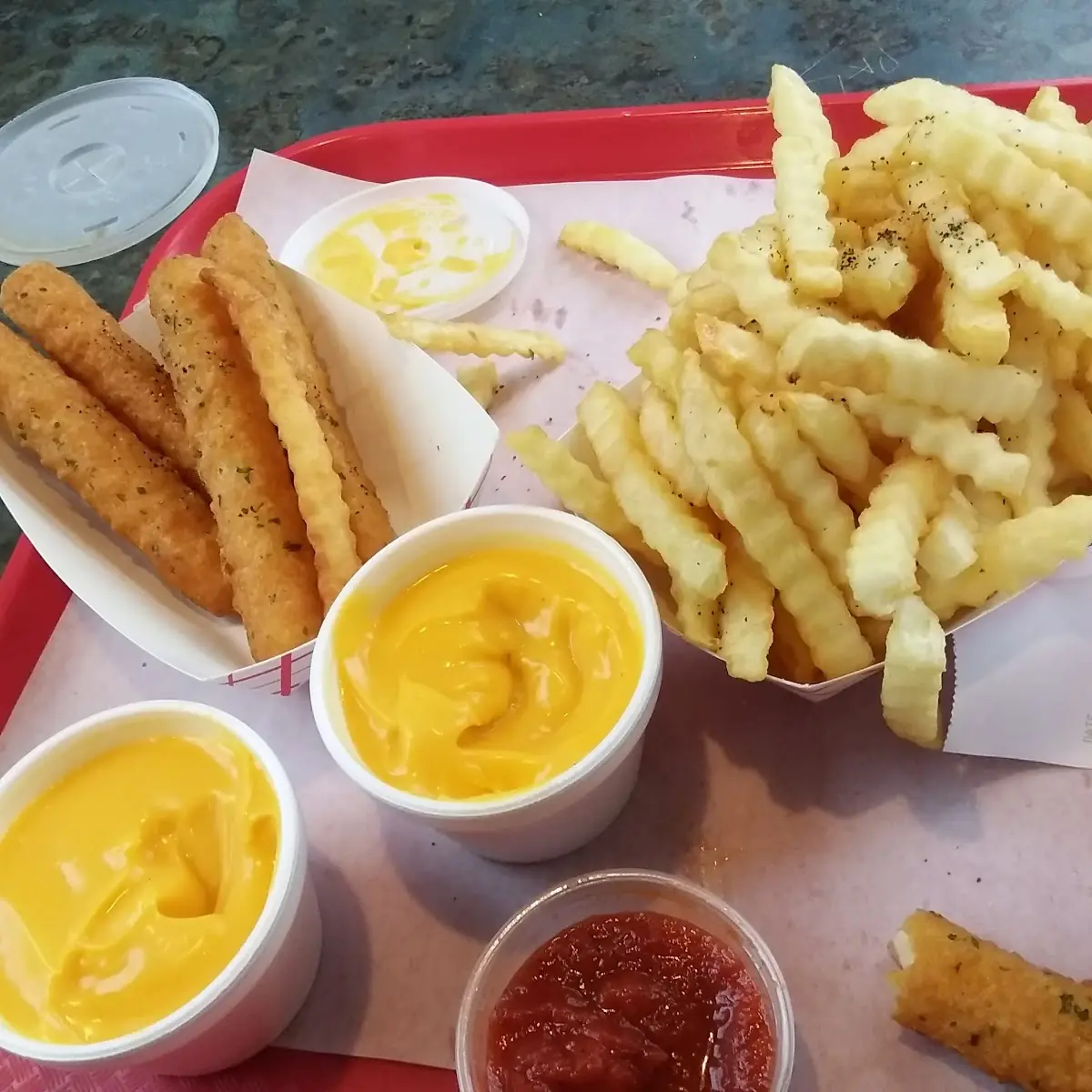 Fries and Mozzarella Sticks