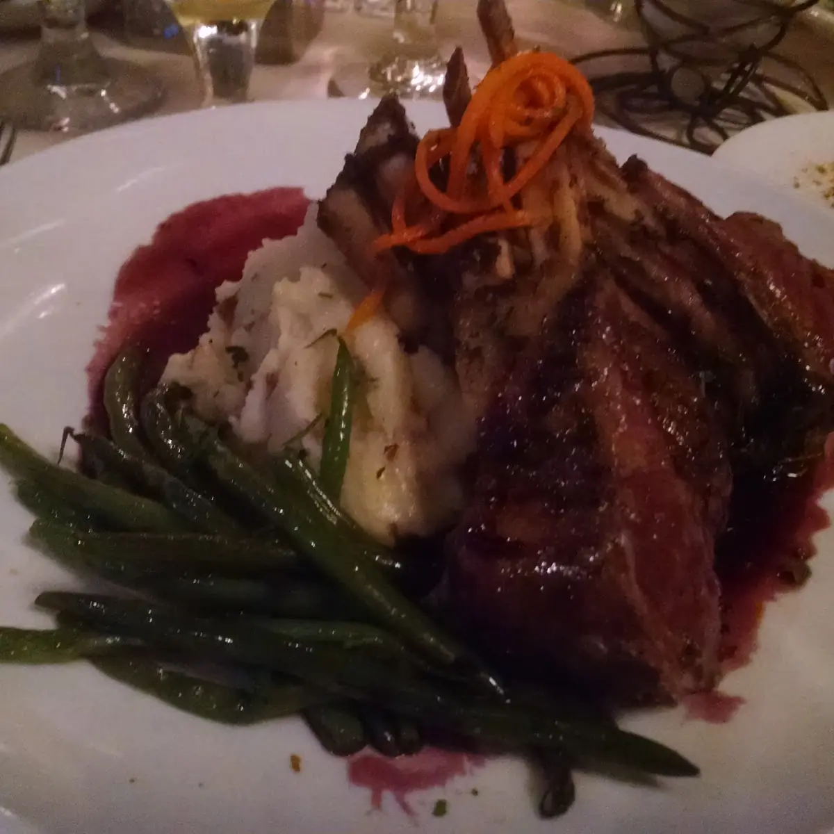 Lamb Chops Mashed Potatoes Green Beans