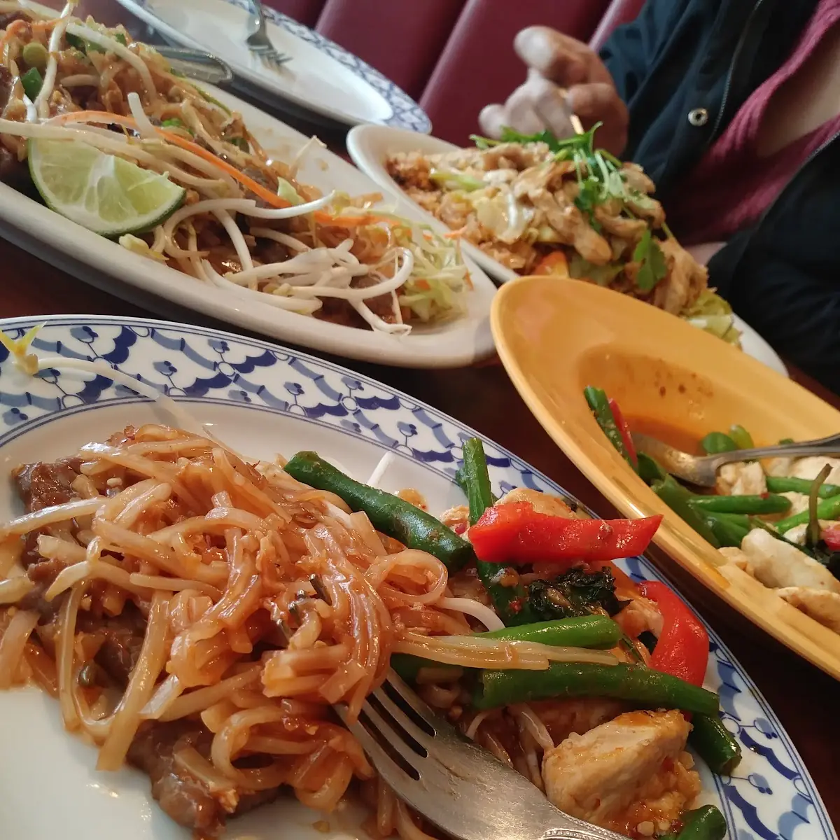 Pad Thai Beef Family Fried Rice Chicken and String Beans