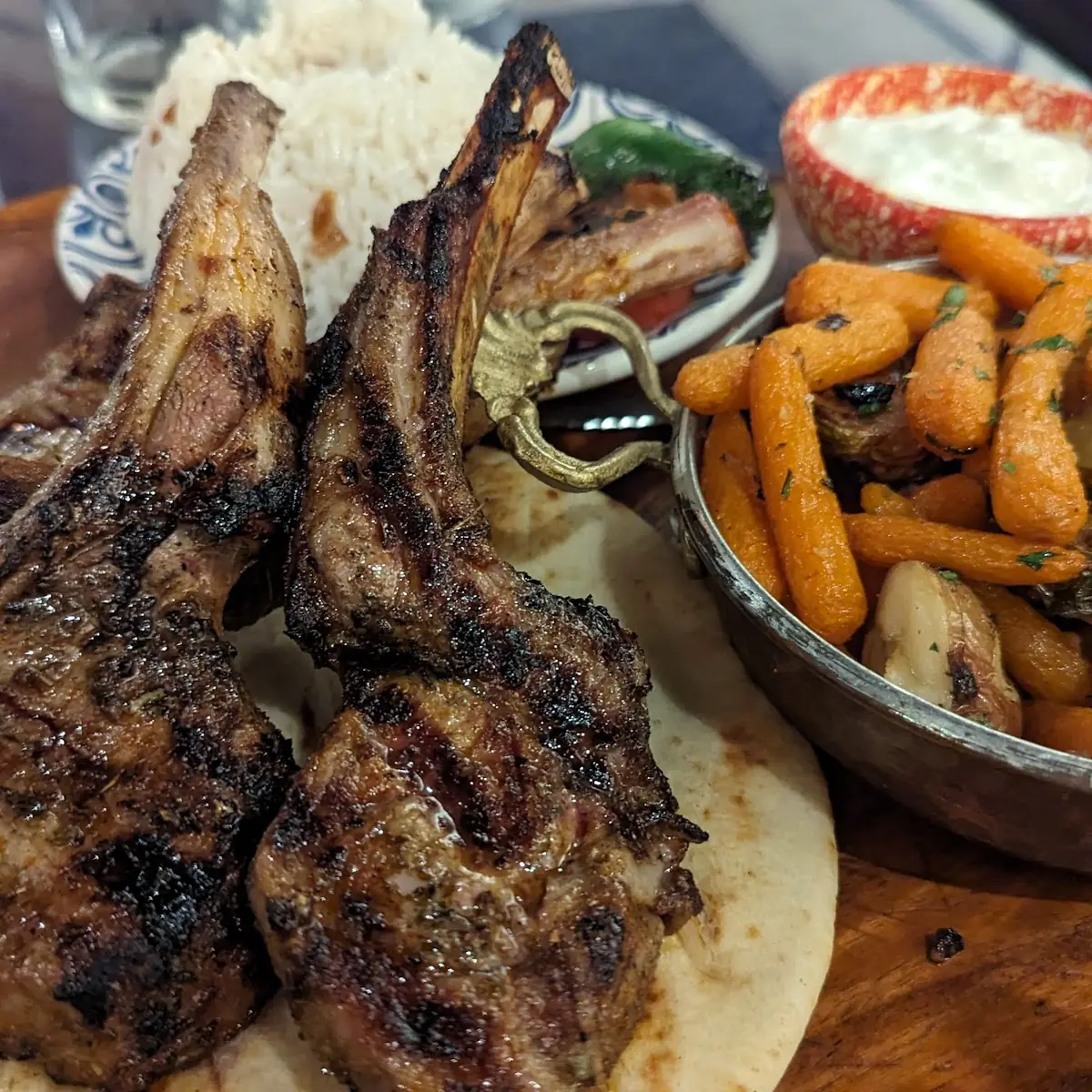Grilled Lamb Chops with Pilaf Rice