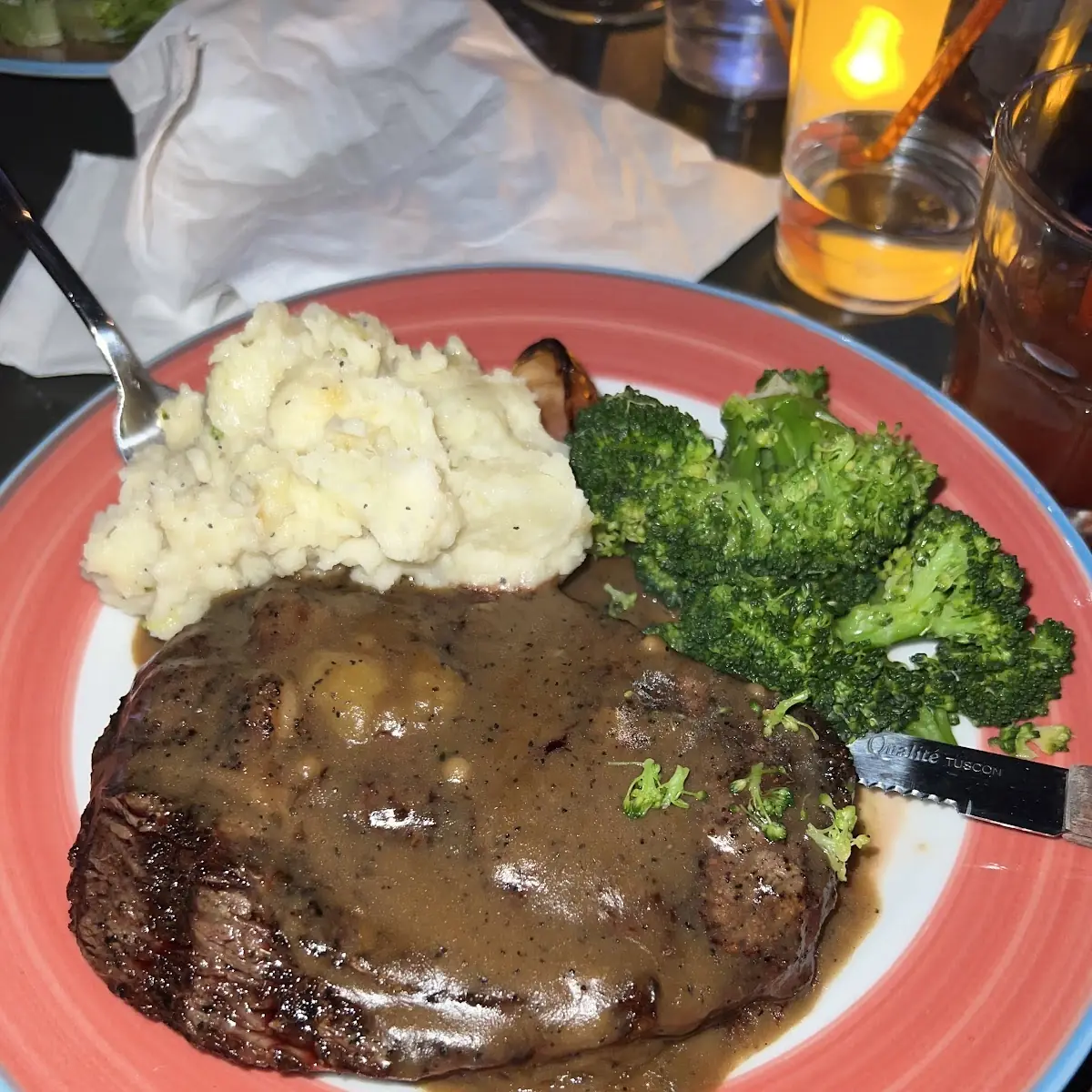 Ribeye w Mashed Potatoes and Broccoli