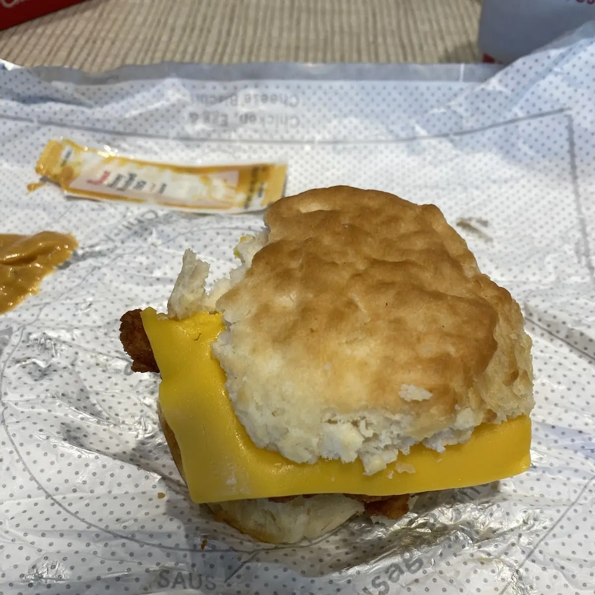 Bacon Egg and Cheese Chicken Biscuit