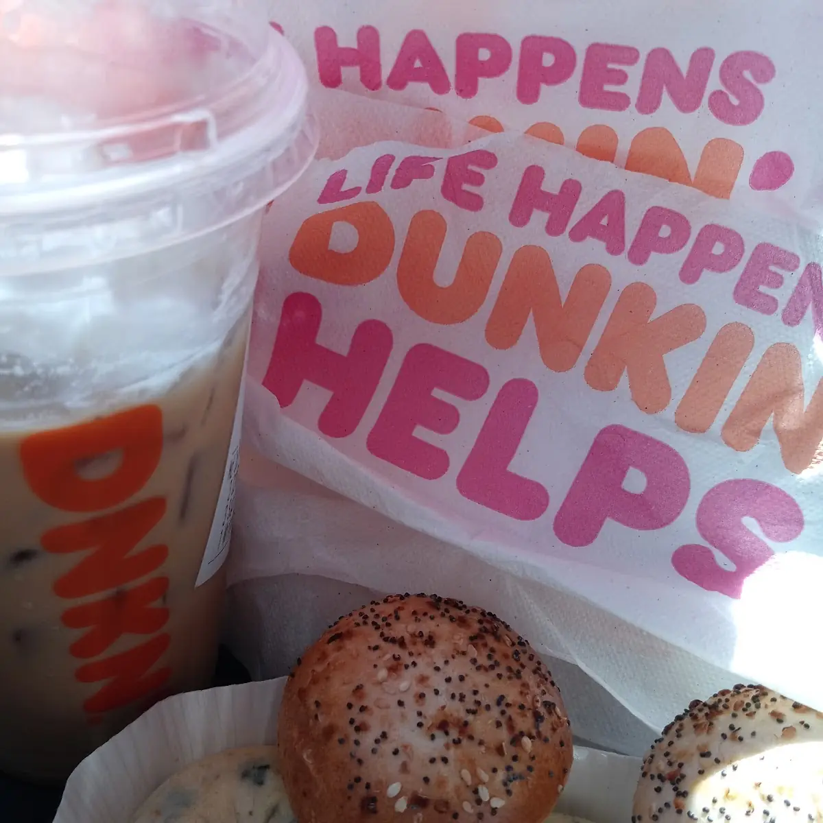 Iced Caramel Latte Mini Omelettes & Mini Everything Bagels