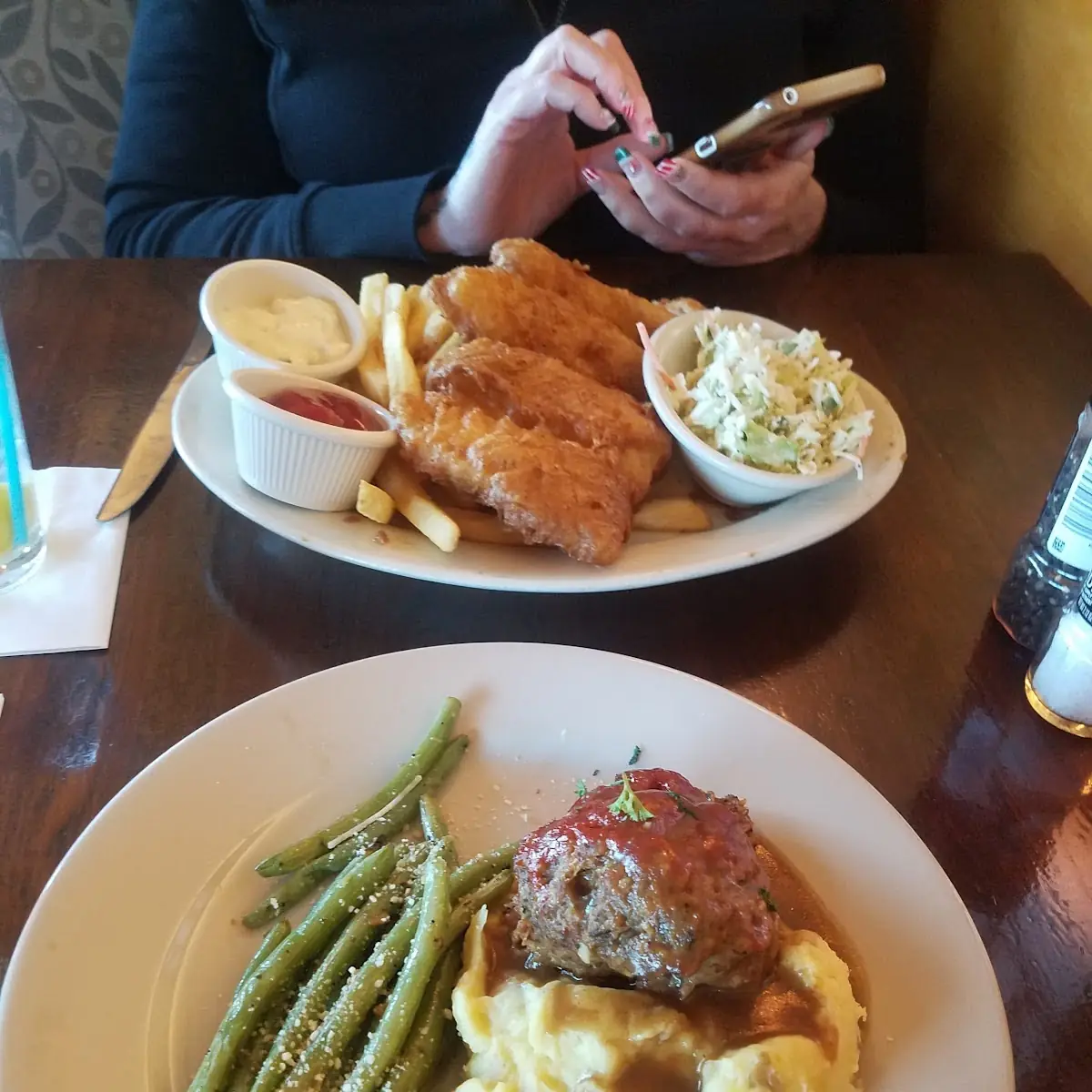Meatloaf Dinner Fish and Chips