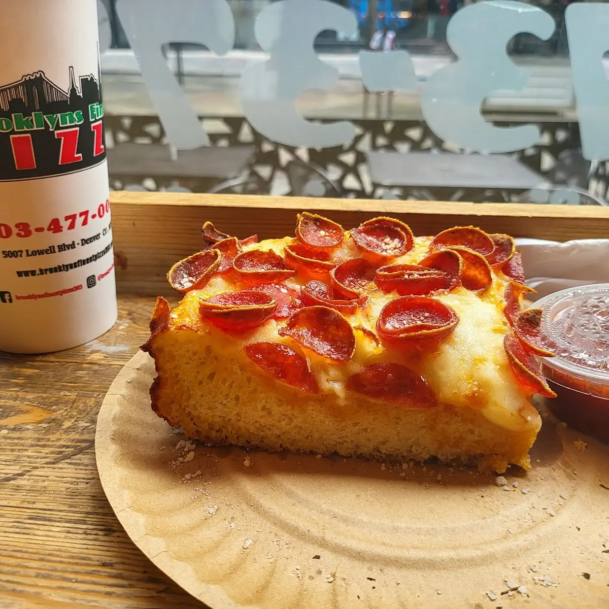 Thick Cross Pepperoni Pizza Slice