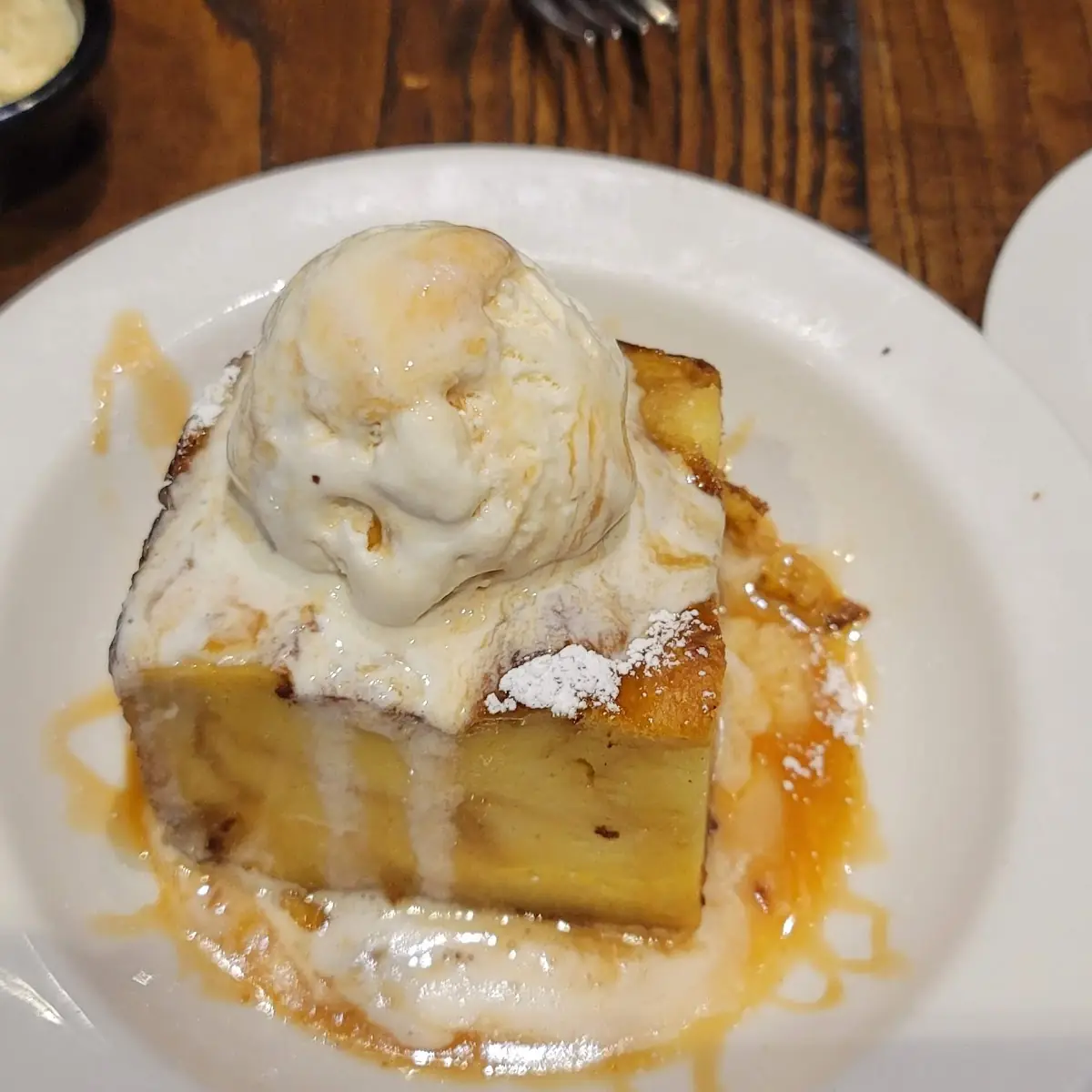 White Chocolate Bread Pudding & Seasonal Ice Cream