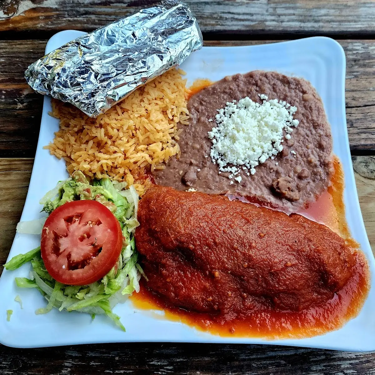 Side of Rice and Refried Beans