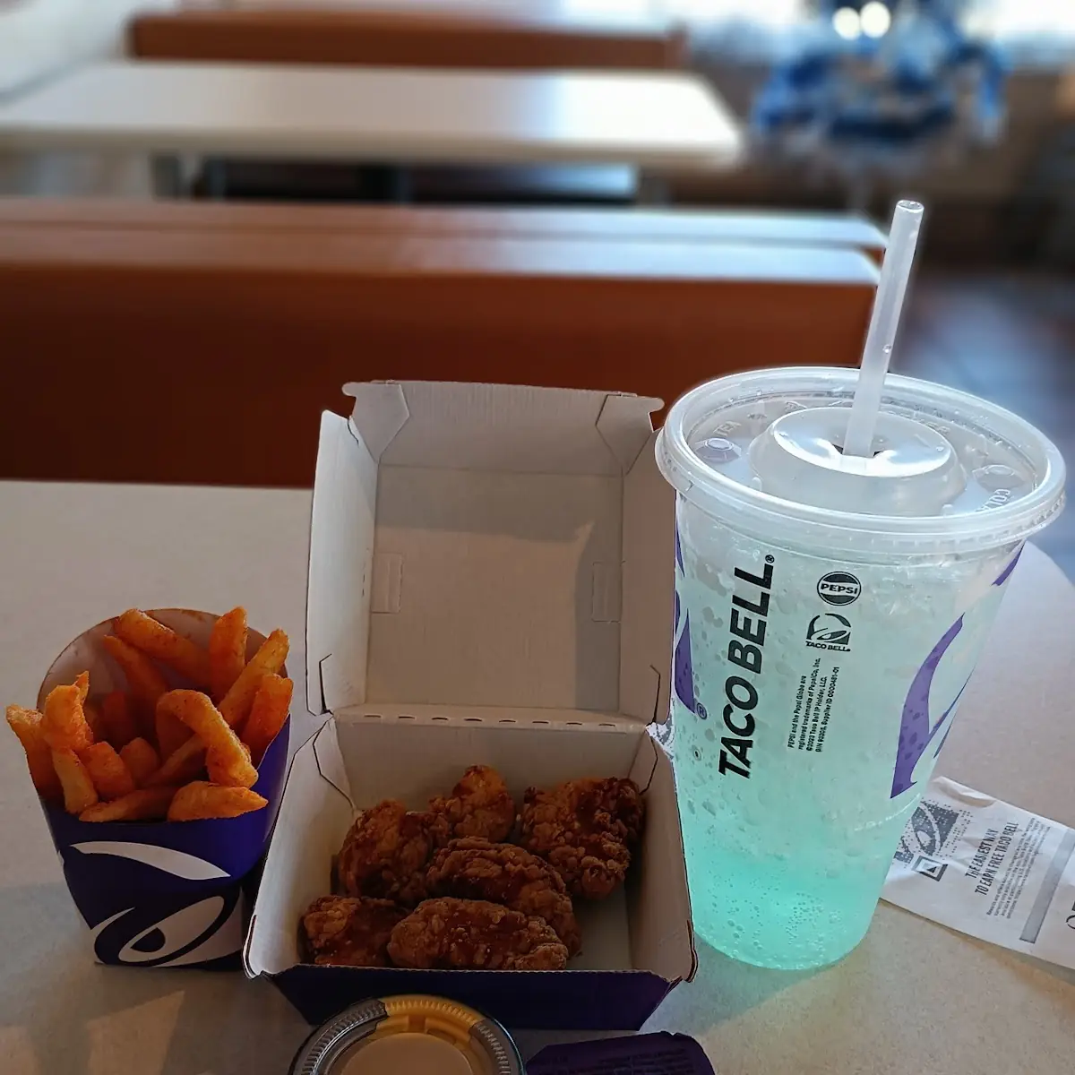 Crispy Chicken Nuggets and Cheddar Fries