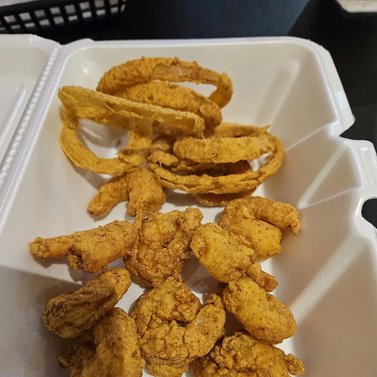 GF Fried Shrimp and Onion Rings