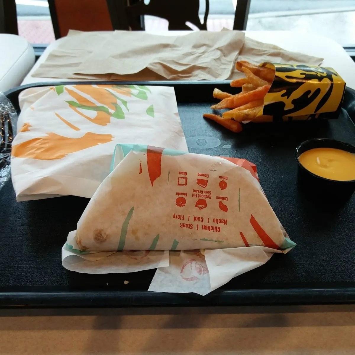 Taco and Crunch Wrap and Cheese Fries