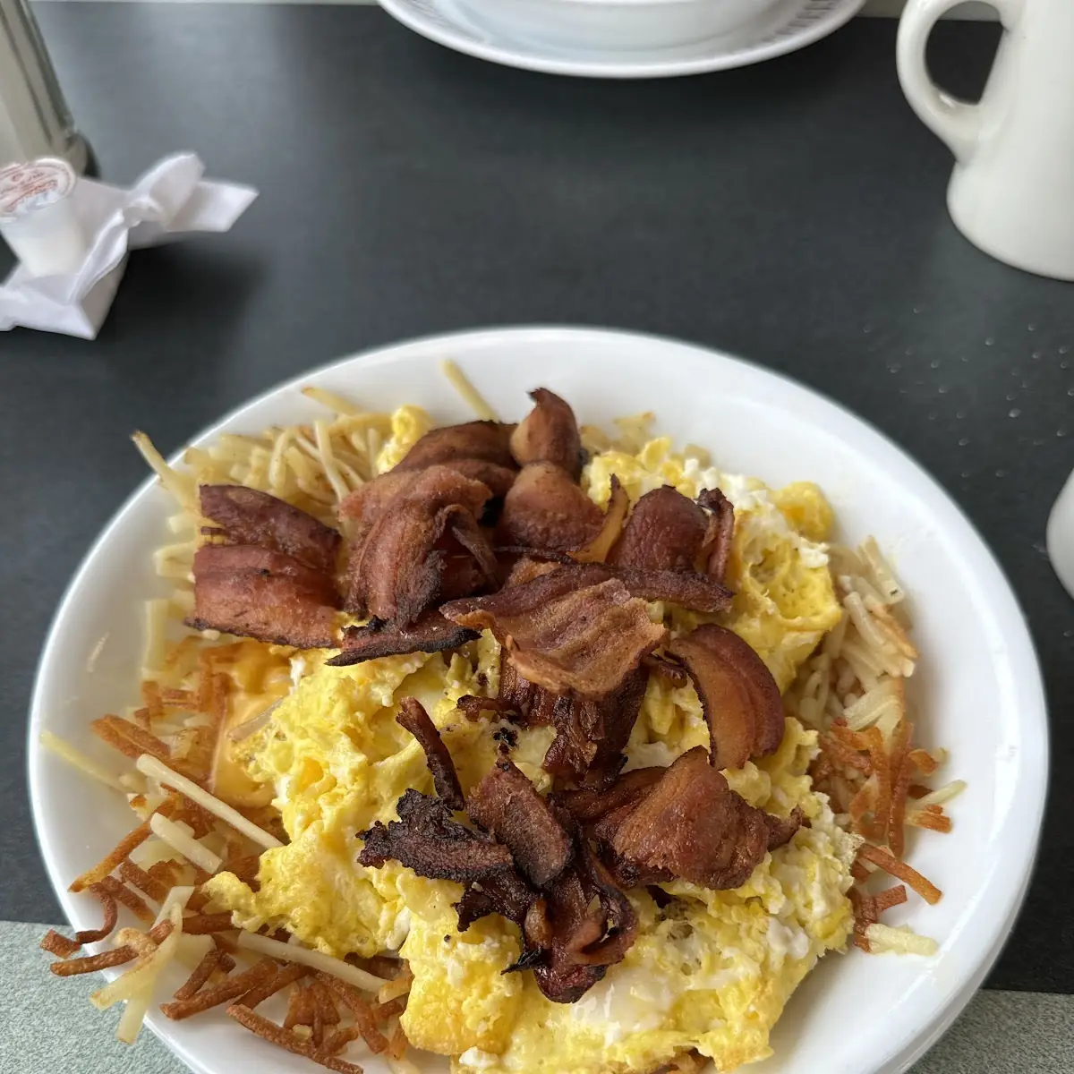 Bacon Egg Cheese and Hash Browns Bowl