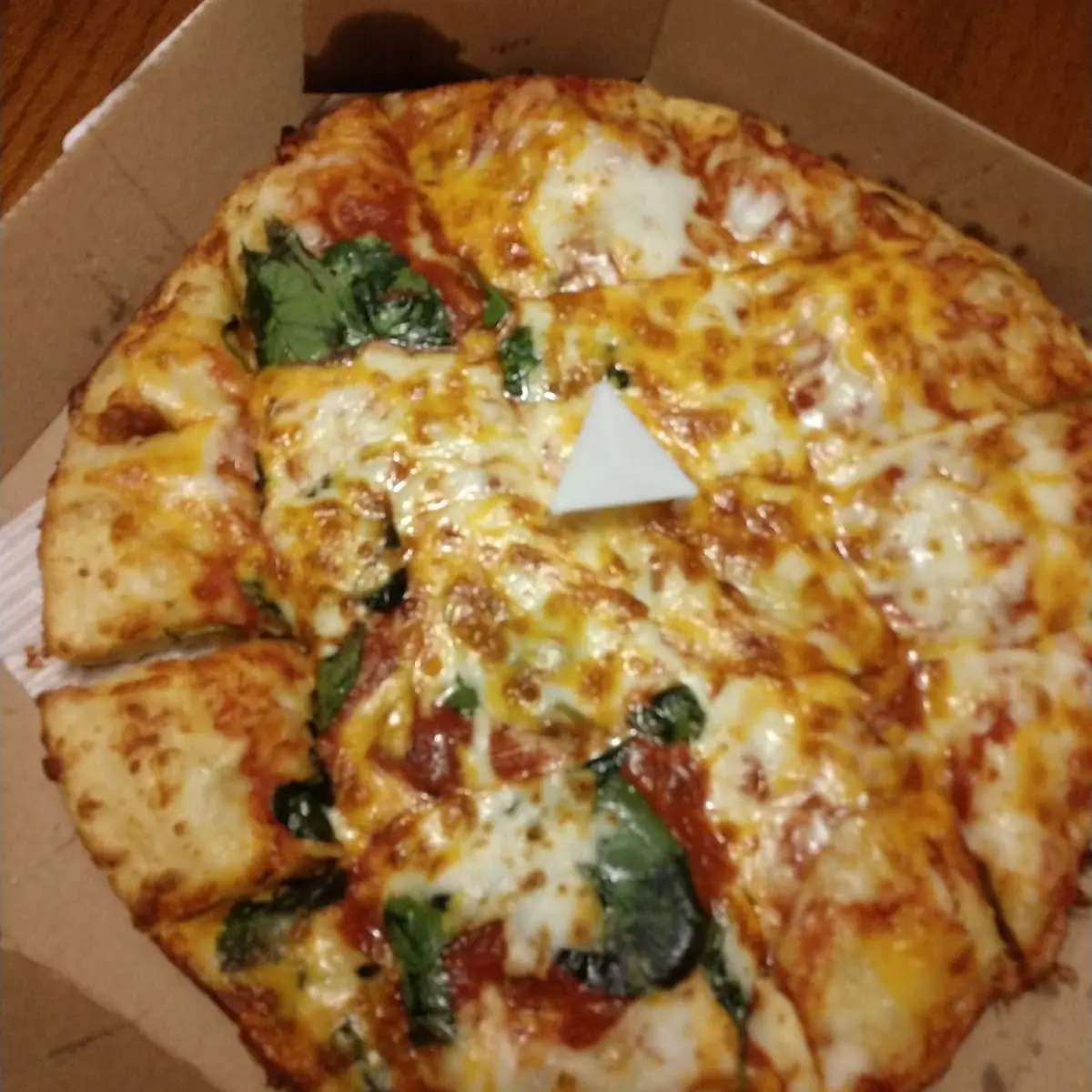 Cheddar Cheese and Spinach Pizza
