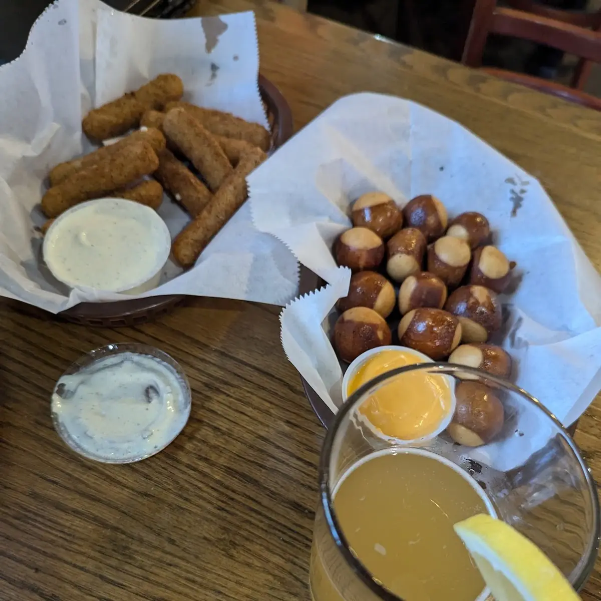 Mozzarella Sticks and Pretzel Bites