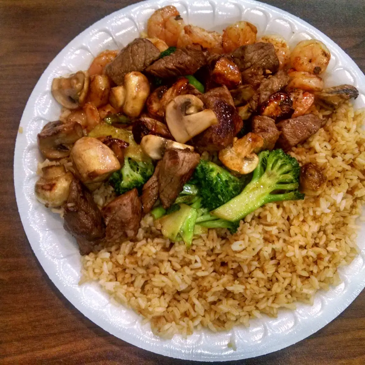 Steak and Shrimp with Fried Rice