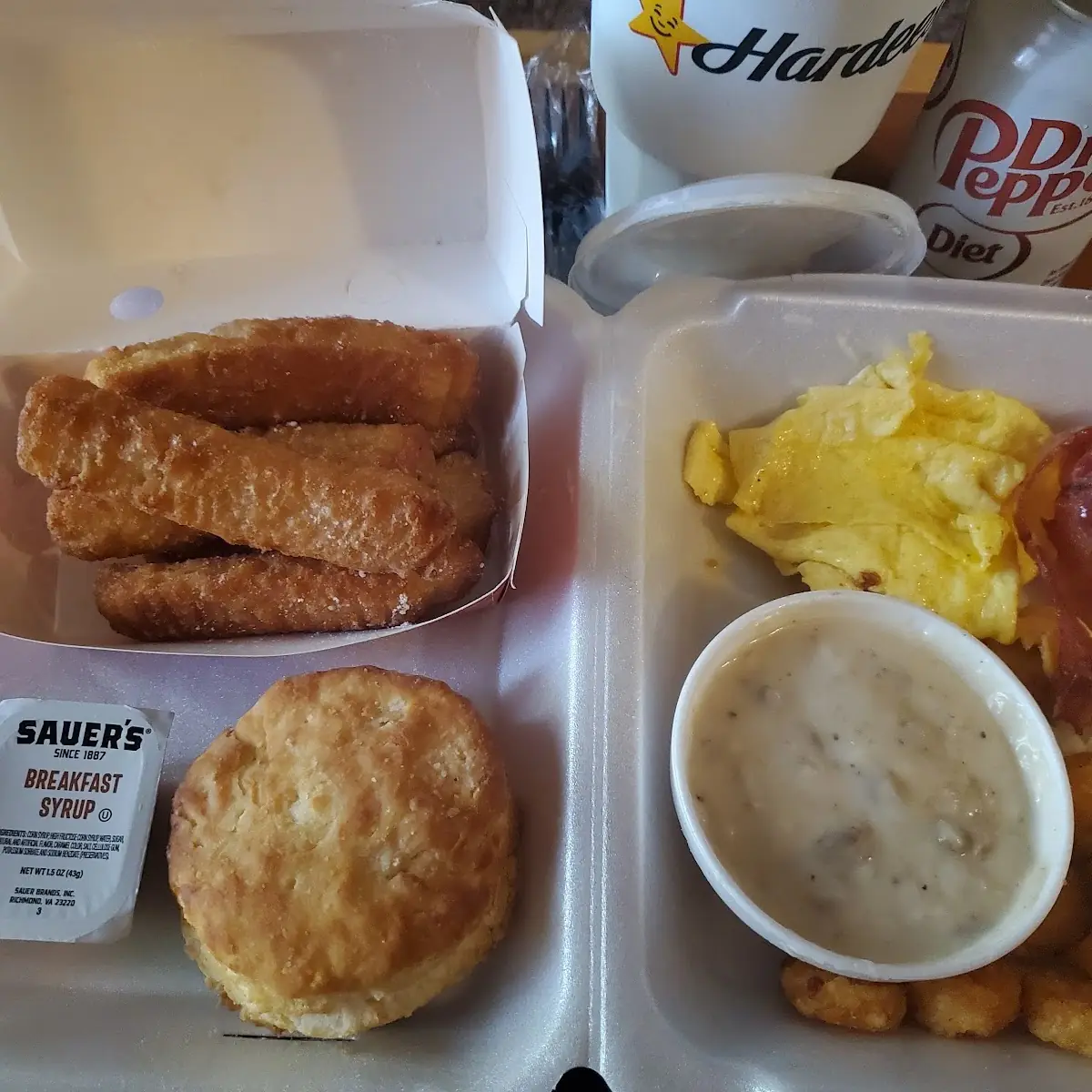 French Toast Dips Hardee's Breakfast Platter