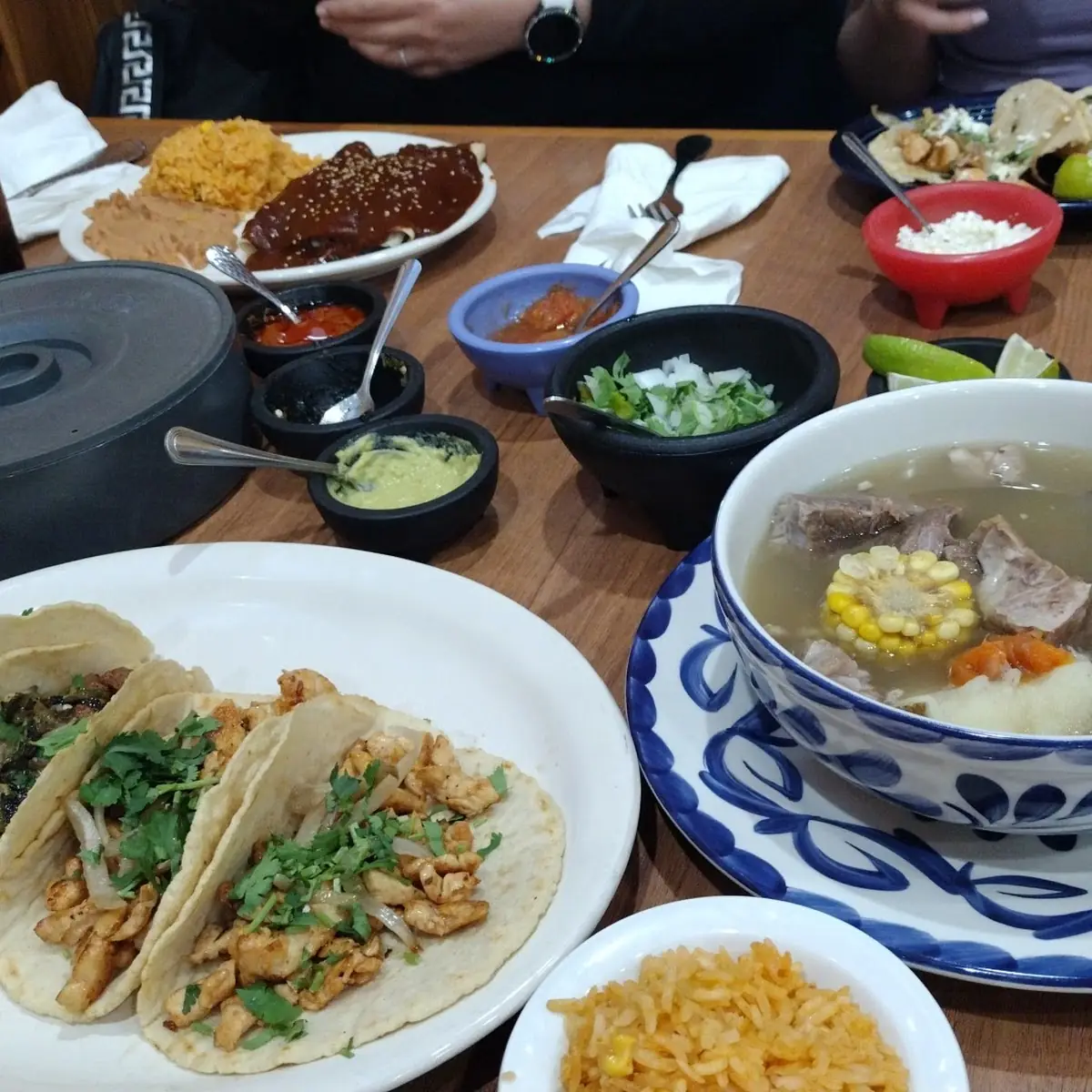 Caldo De Rez with Corn Hand Made Tacos