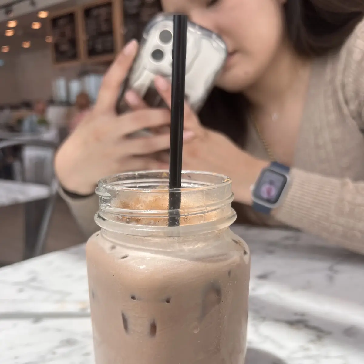 Iced Latte in Mason Jar