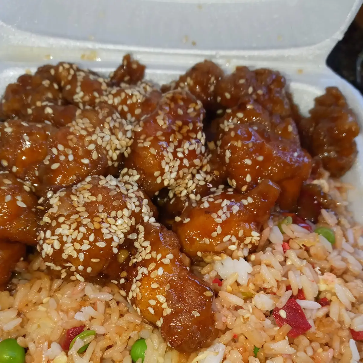 Sesame Chicken with Fried Rice