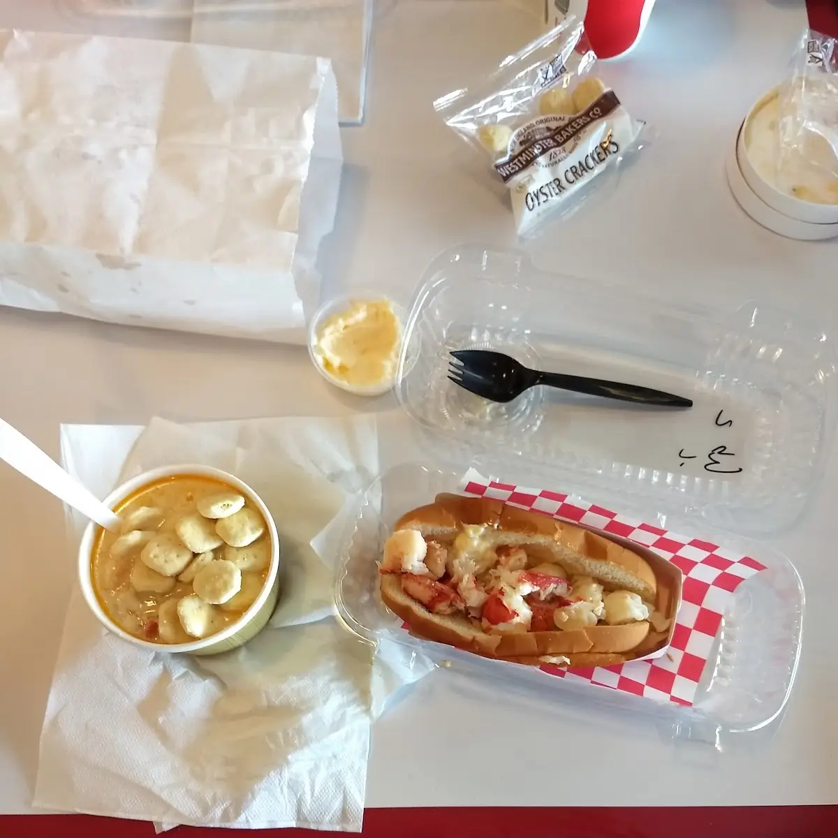 Lobster Roll Butter Only Seafood Chowder
