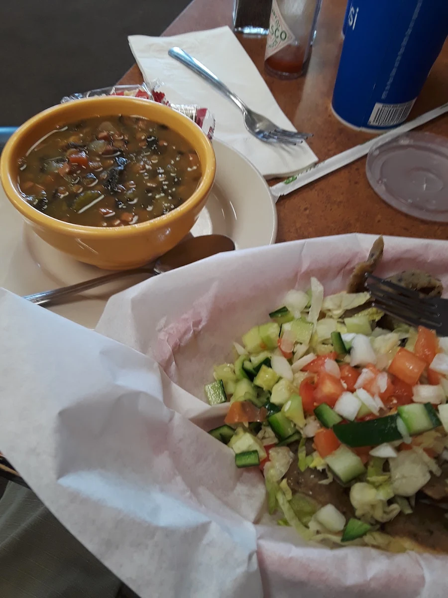 Gyro with Lentil Soup