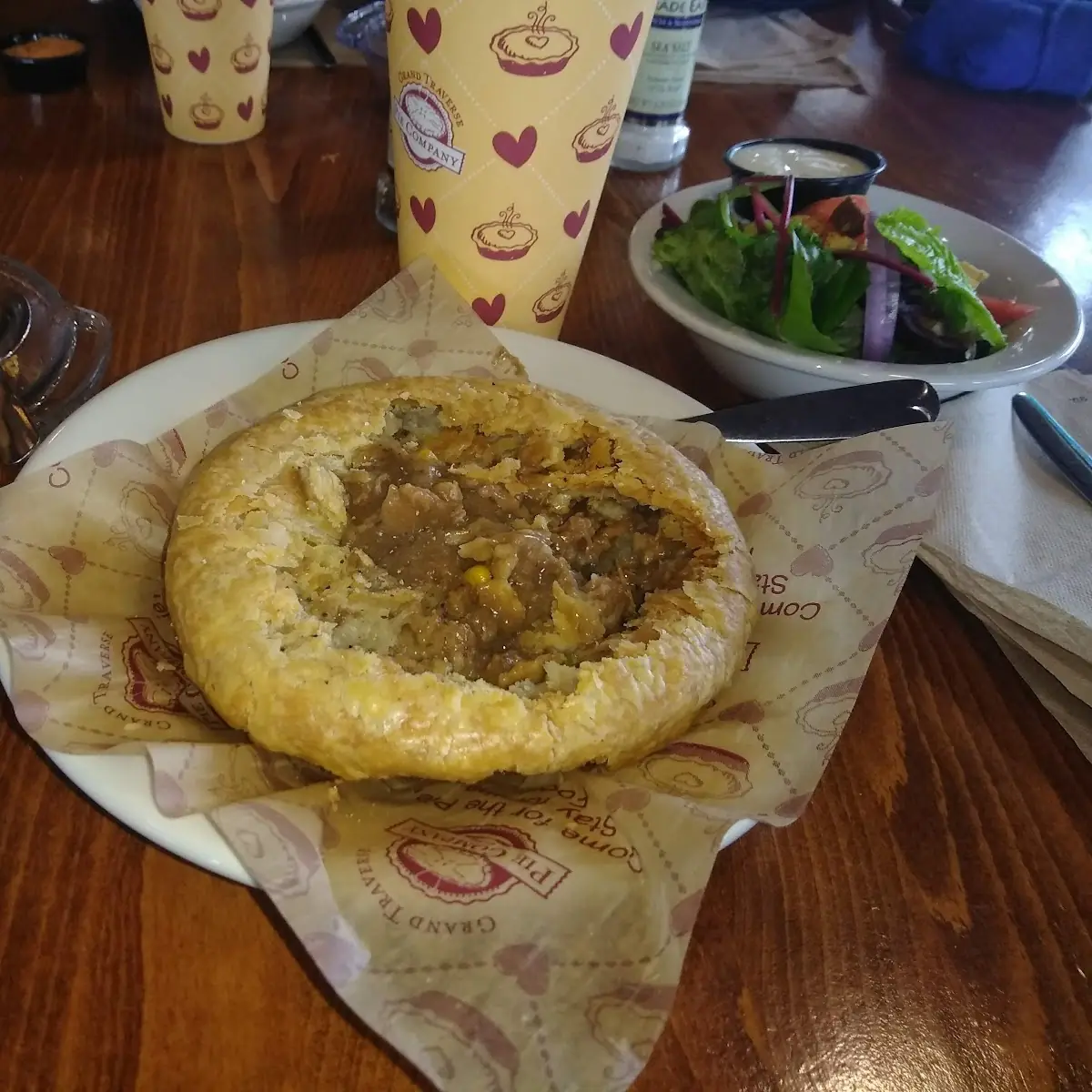 Salad and a Slice of Apple Pie