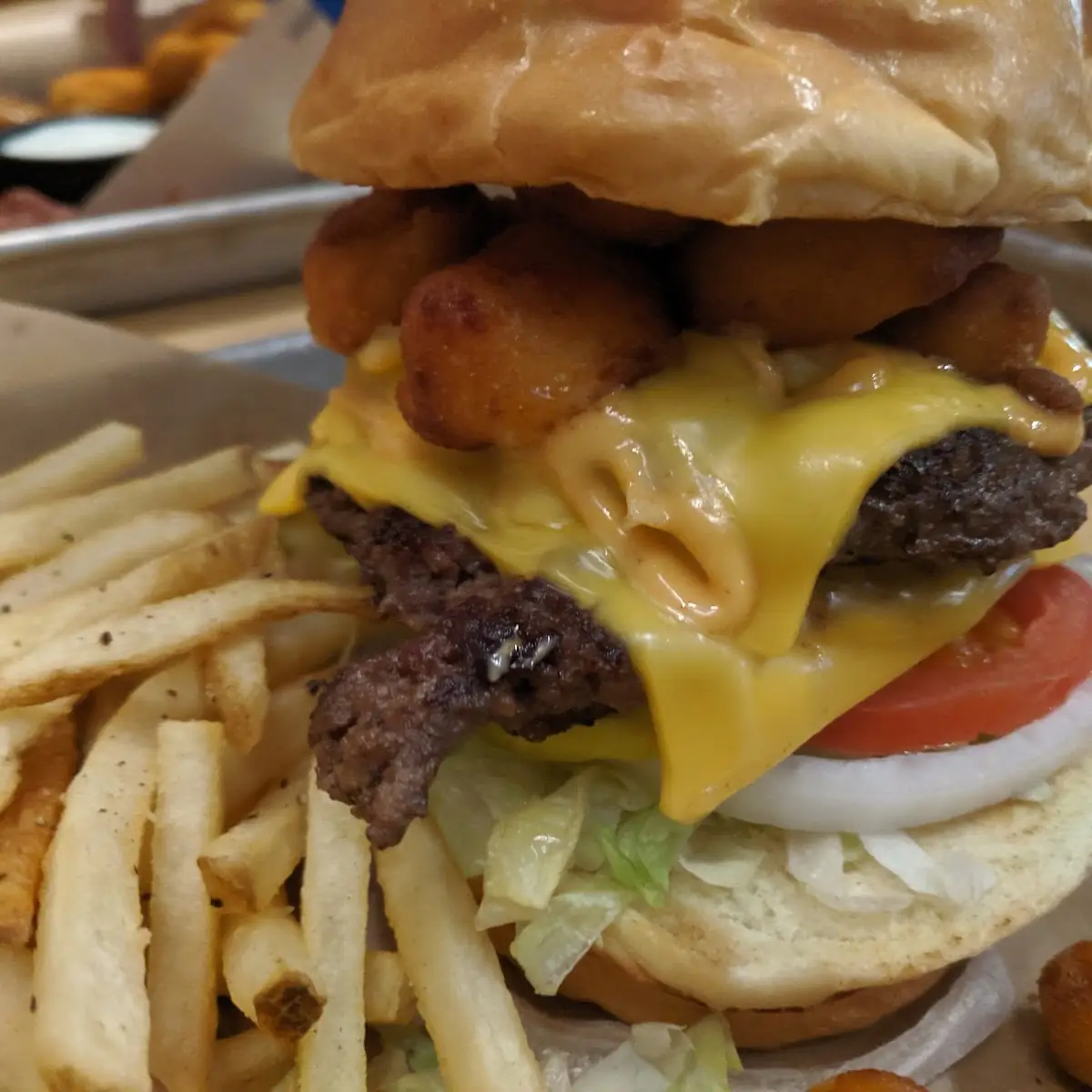 Cheese Curd Bacon Burger
