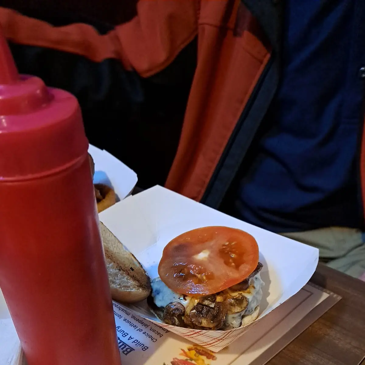 Mushroom Swiss Burger w Tomato