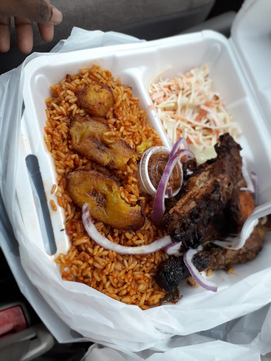 Jollof Rice and Beef, Suya Palace Nigerian/African Charcoal Grill & BBQ Restaurant