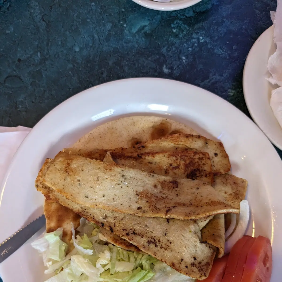Open Faced Chicken Gyro
