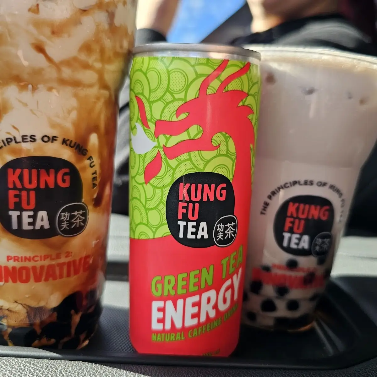 Kung Fu Milk Tea and Taro Smoothie
