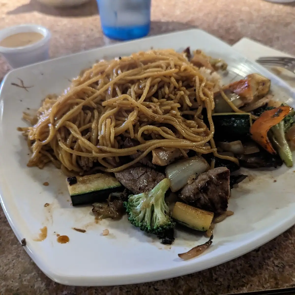 Fillet Mignon and Shrimp Fried Rice Noodles