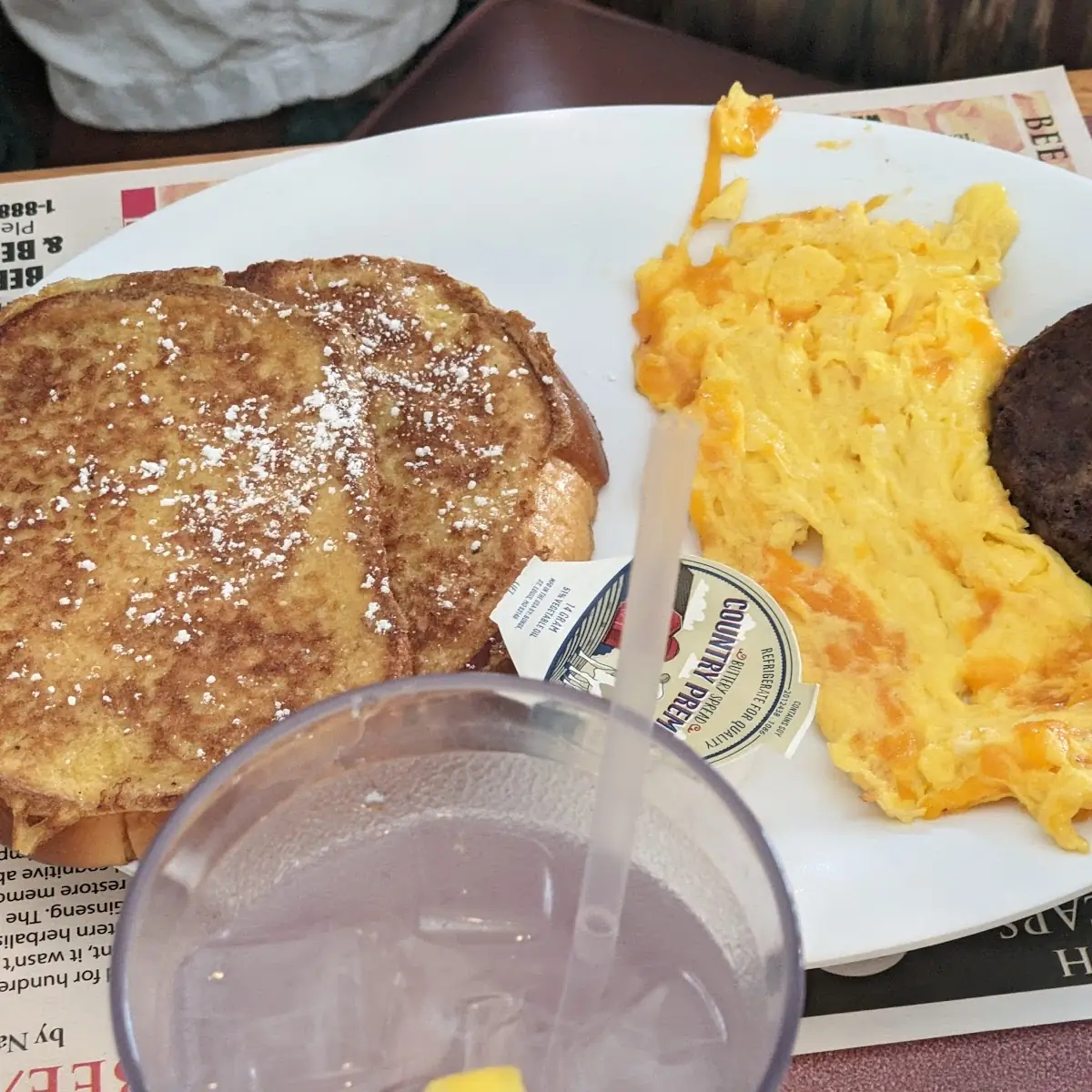 Scrambled Eggs and Sausage Patty