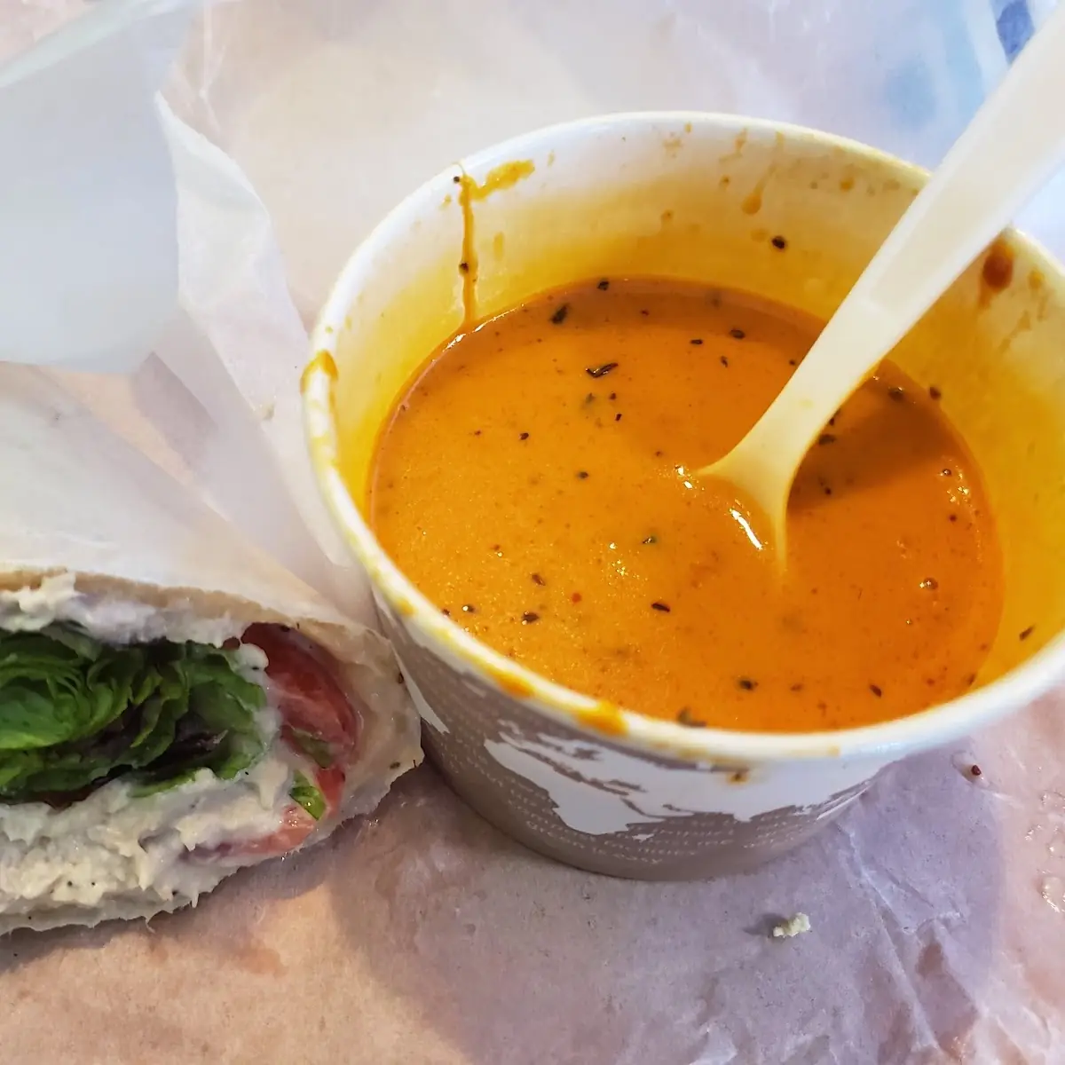 Tuna Wrap and Tomato Basil Soup
