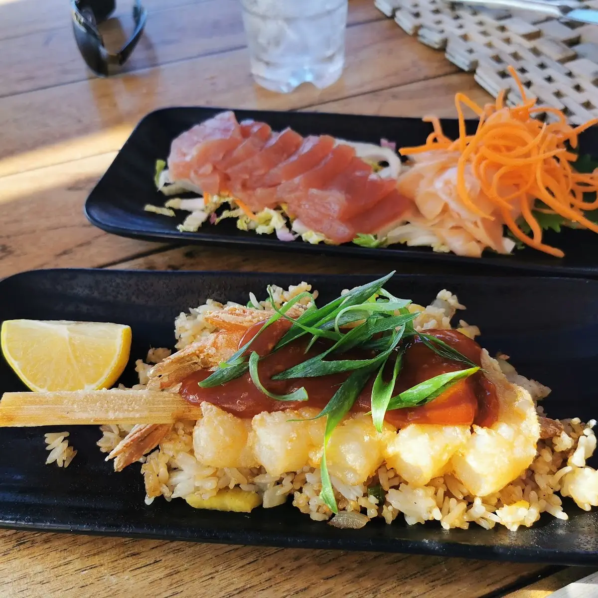 Tuna Sashimi and Shrimp Appetizer
