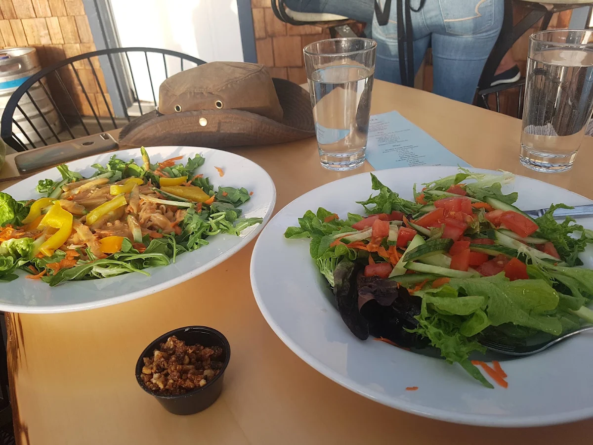 Peanut Thai Noodle Salad and Vegetable Salad, Floathouse Restaurant