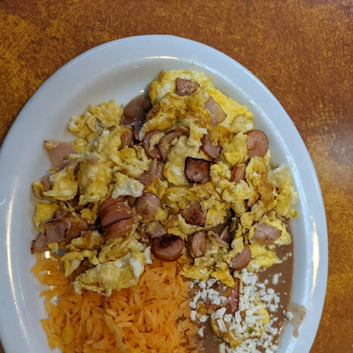 Smoked Sausage and Ham and Eggs