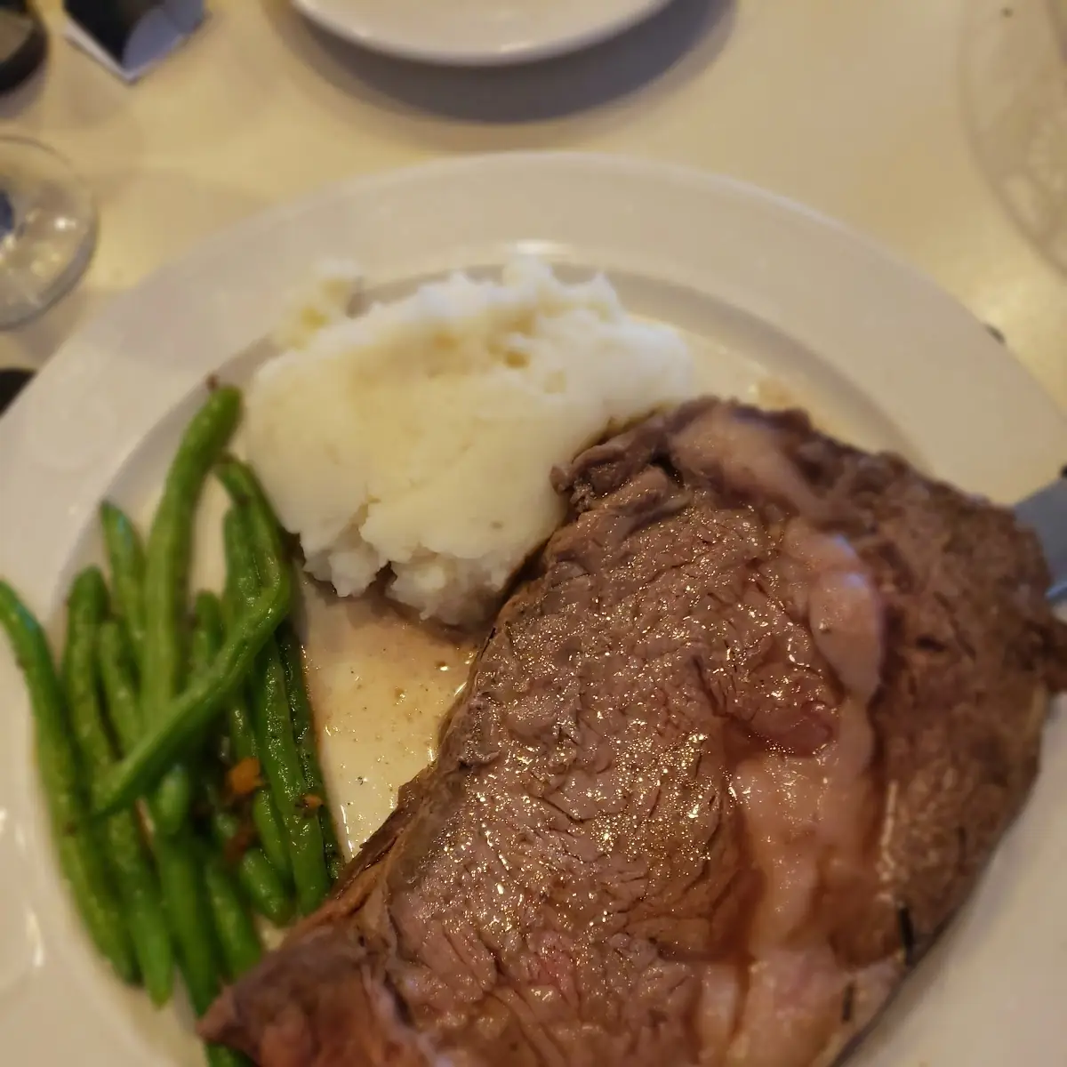 Prime Rib Mashed Potatoes and Green Beans