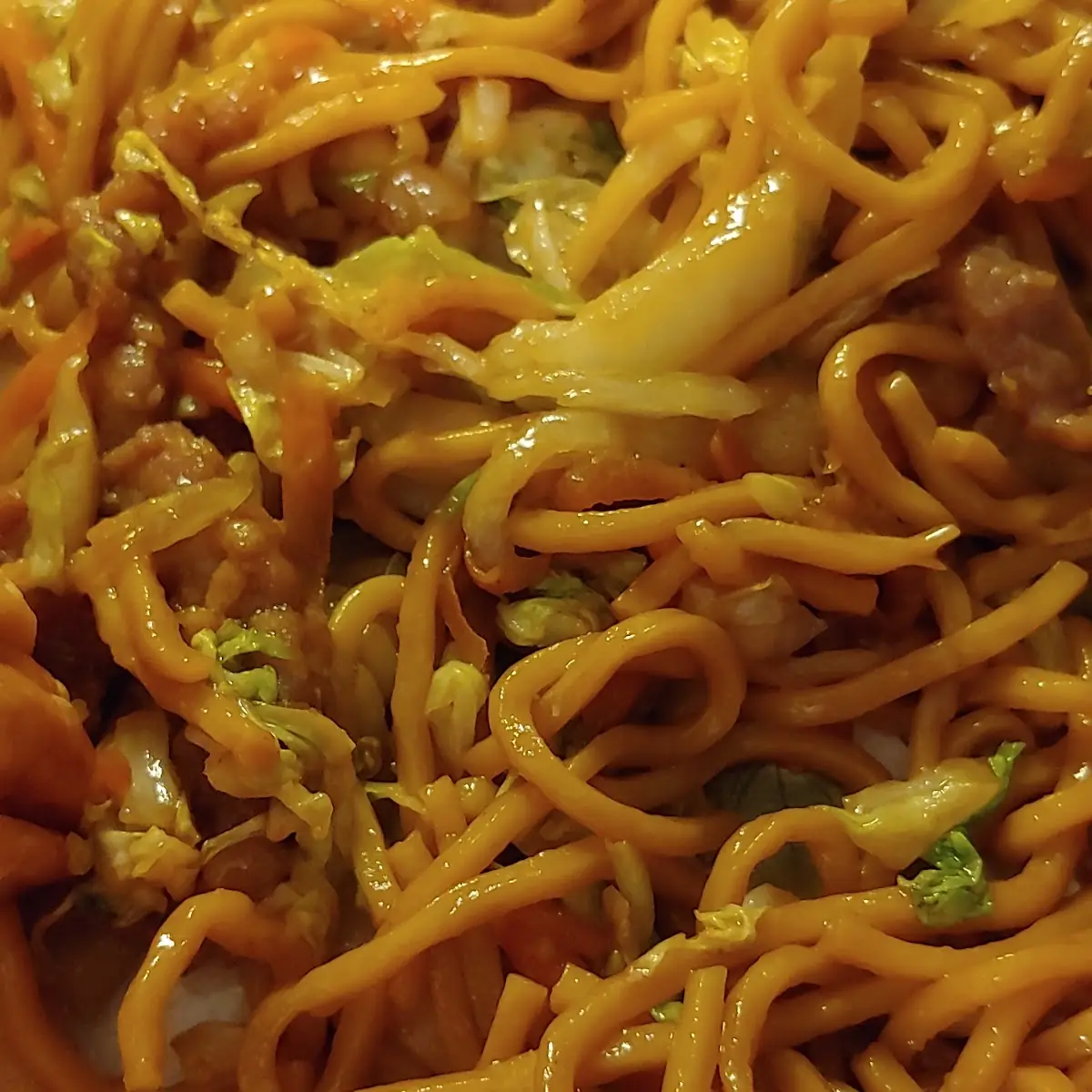 Beef Lo Mein and Egg Roll