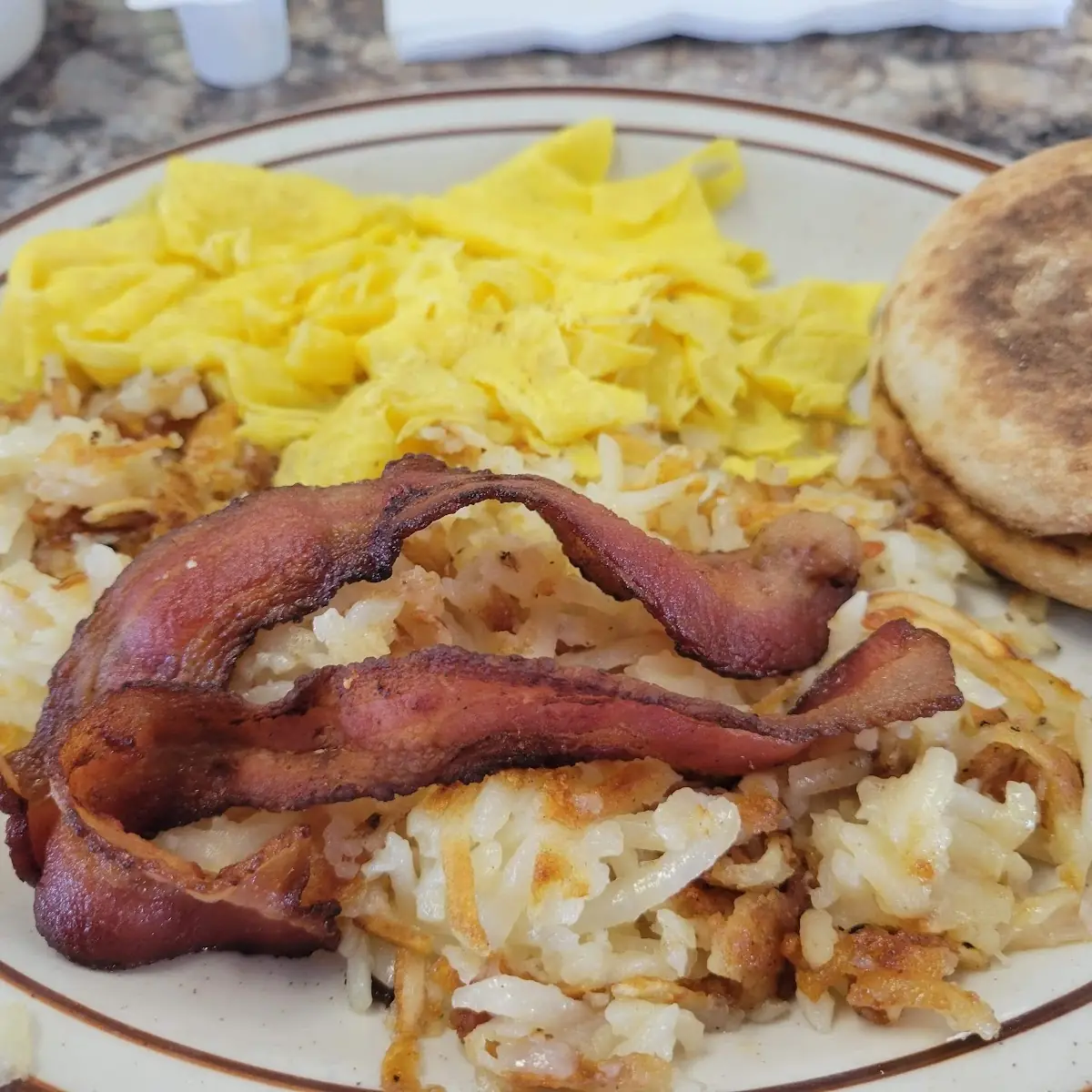Eggs Bacon Hash Browns Toast