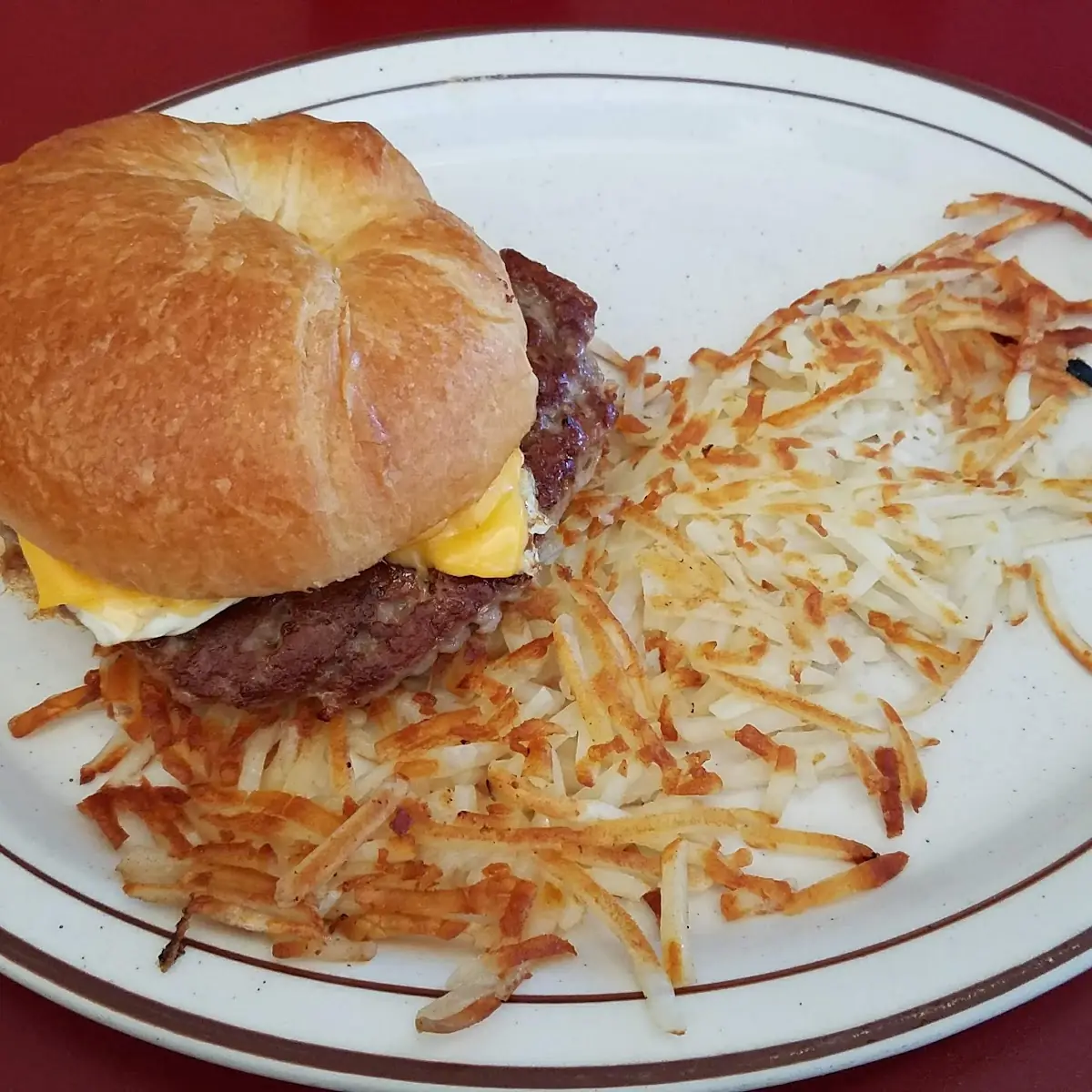 Breakfast Sandwich and Hash Brown Potatoes